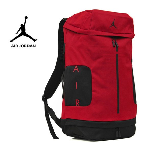 Air Jordan Velocity Pack Nike Large Basketball Backpack Duffle Bag - Red Black